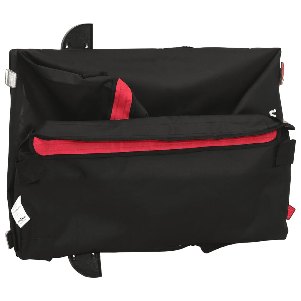 Dviračio priekaba, juodos ir raudonos spalvos, 45kg, geležis