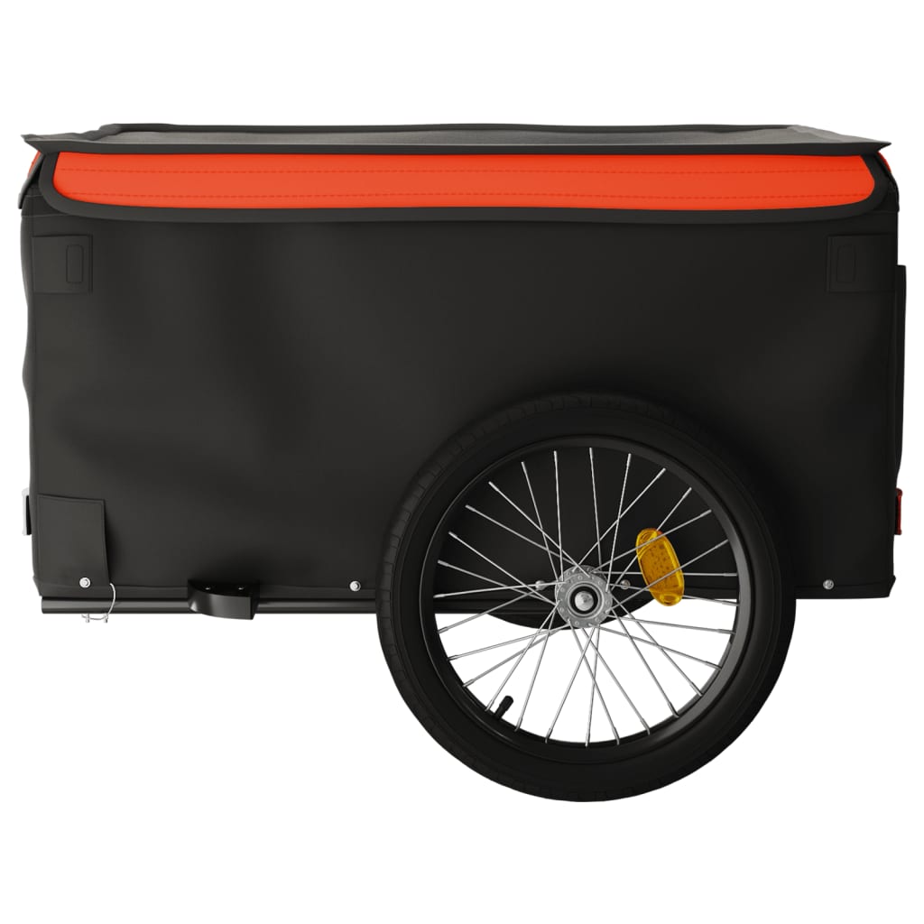 Dviračio priekaba, juodos ir oranžinės spalvos, 45kg, geležis