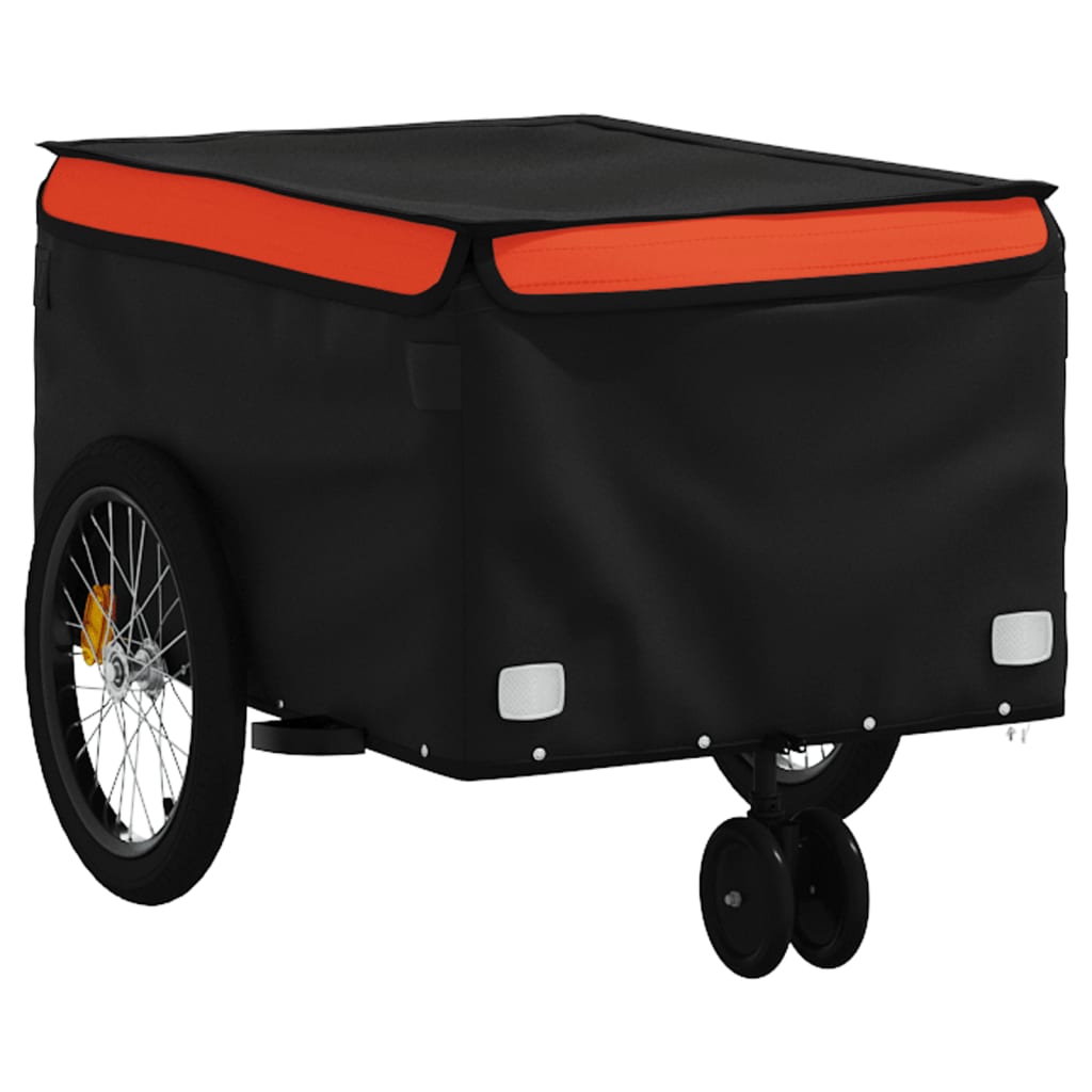 Dviračio priekaba, juodos ir oranžinės spalvos, 30kg, geležis