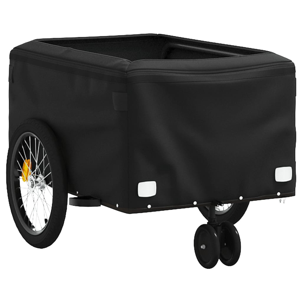 Dviračio priekaba, juodos ir oranžinės spalvos, 30kg, geležis