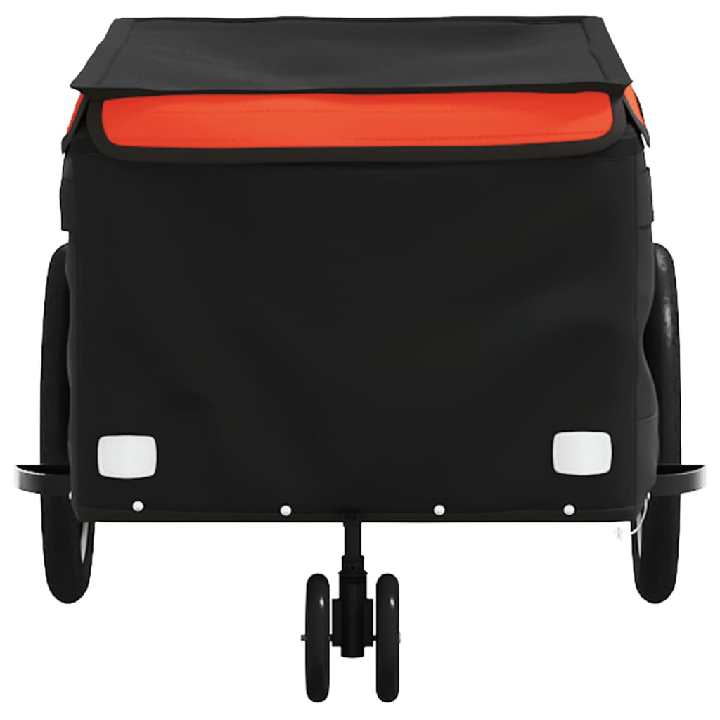 Dviračio priekaba, juodos ir oranžinės spalvos, 30kg, geležis