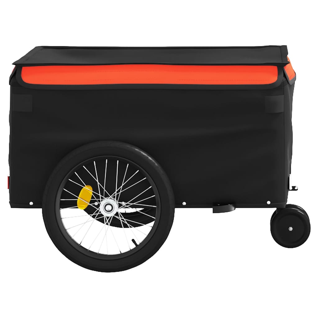 Dviračio priekaba, juodos ir oranžinės spalvos, 30kg, geležis