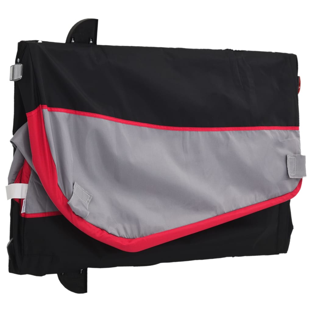Dviračio priekaba, juodos ir raudonos spalvos, 30kg, geležis