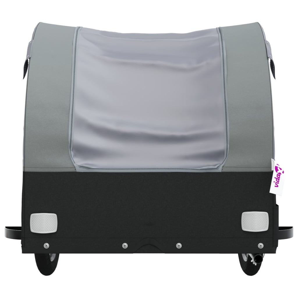 Dviračio priekaba, juodos ir pilkos spalvos, 45kg, geležis