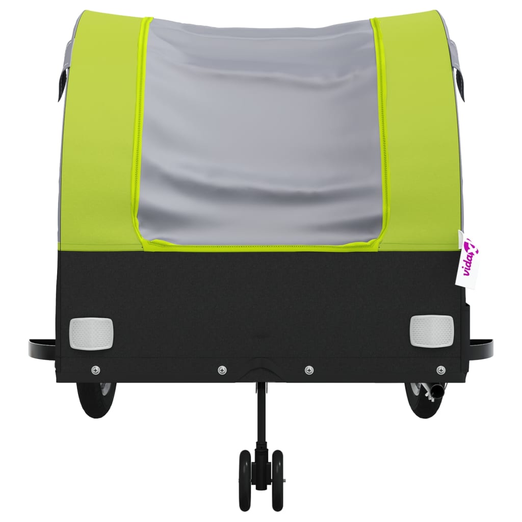 Dviračio priekaba, juodos ir žalios spalvos, 45kg, geležis