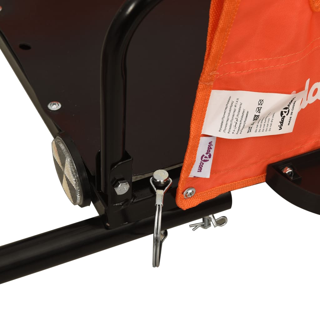 Dviračio priekaba, oranžinė, oksfordo audinys ir geležis