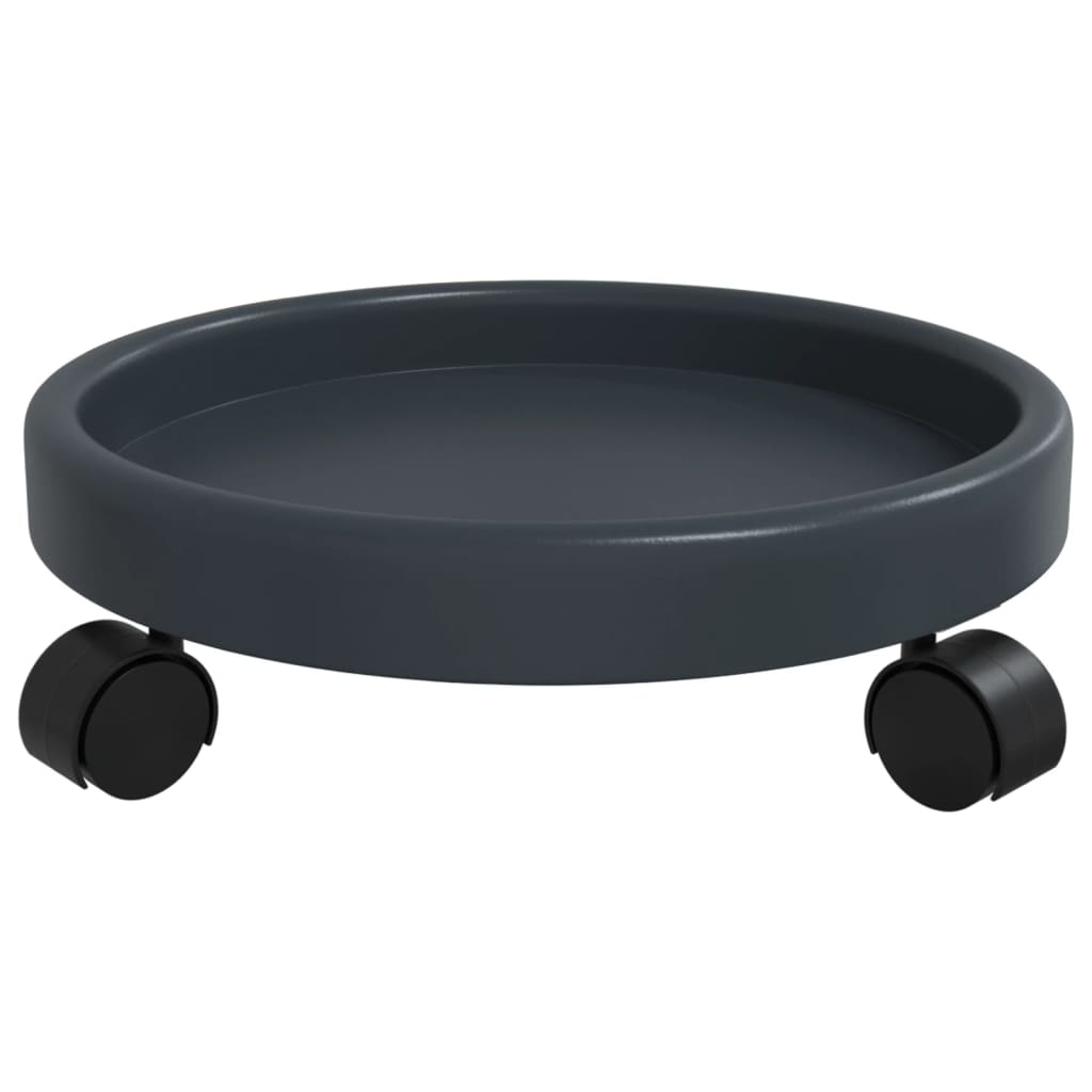 Augalų padėklai su ratukais, 2vnt., pilki, 34cm skersmens, 35kg