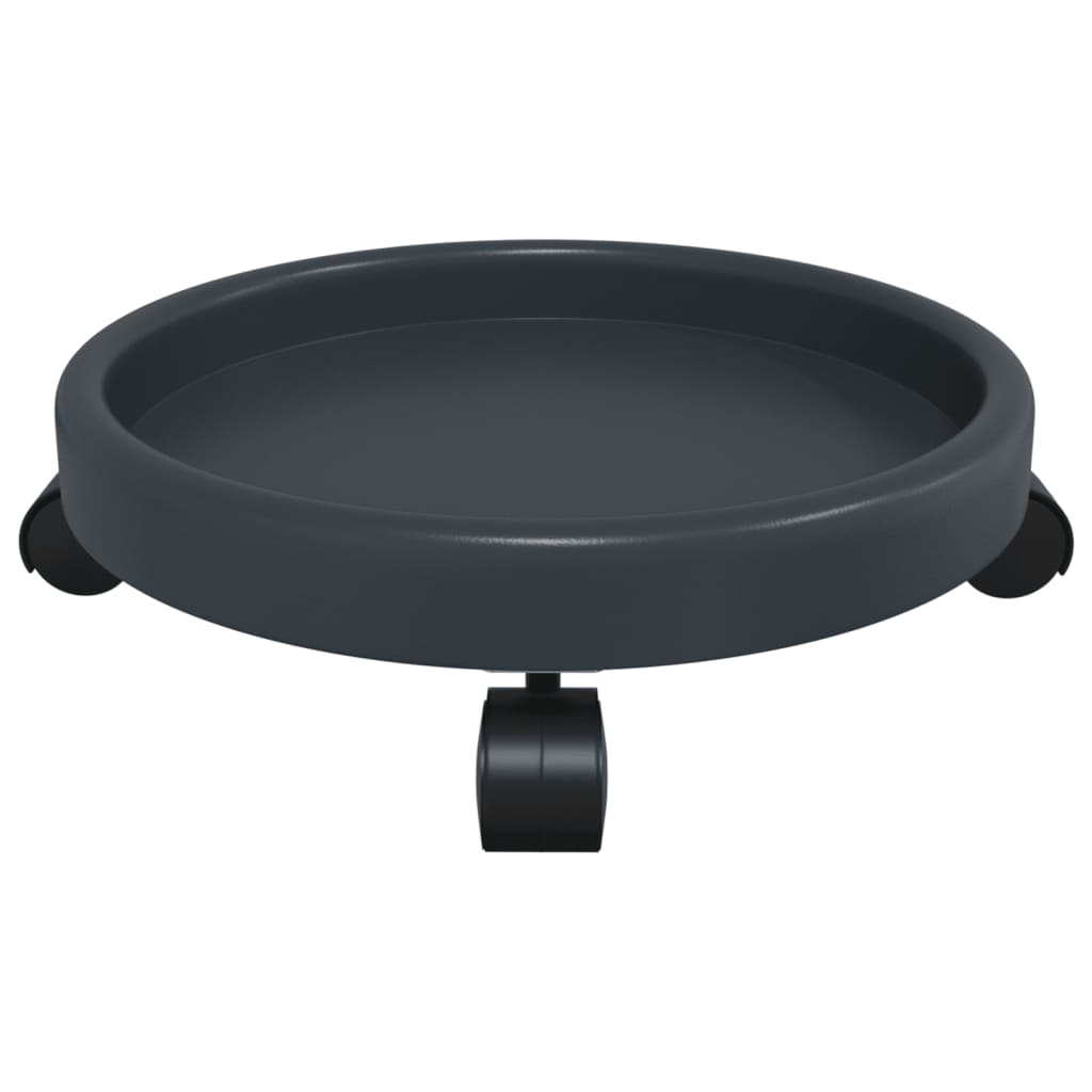 Augalų padėklai su ratukais, 2vnt., pilki, 34cm skersmens, 35kg