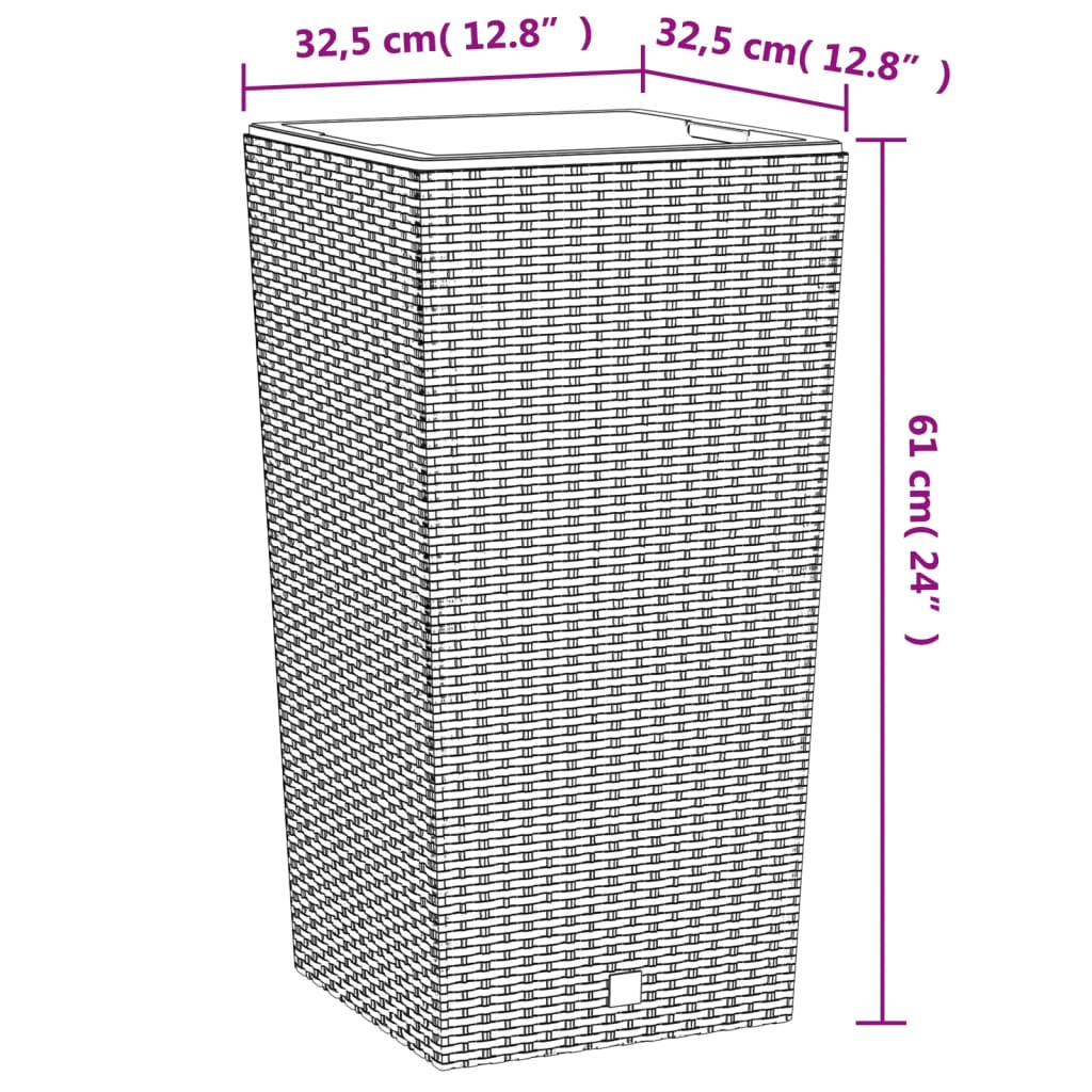 Lovelis su išimamu įdėklu, rudas, 21/49l, PP ratanas