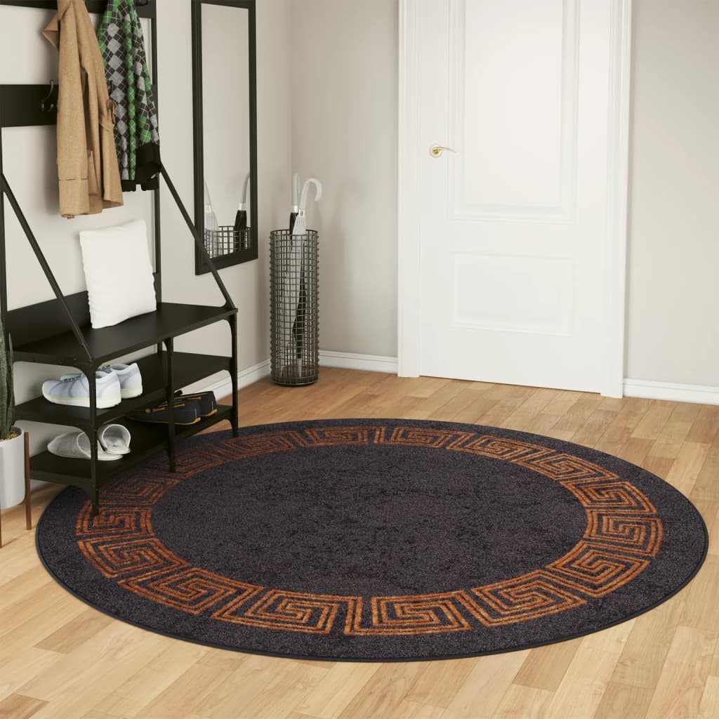 Kilimas, juodas ir auksinis, 200 cm, plaunamas