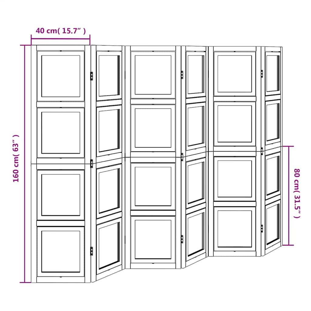 Kambario pertvara, 6 segmentai, balta, paulovnijos mediena