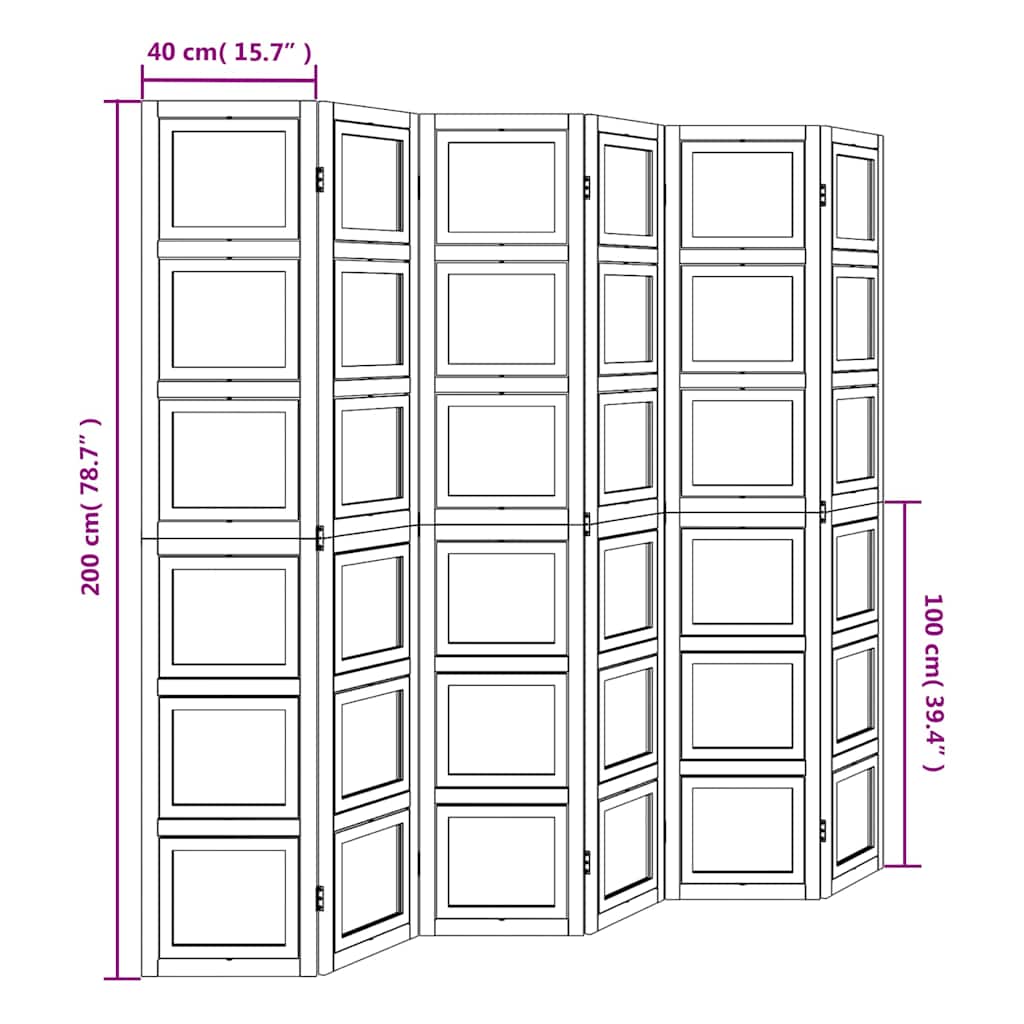 Kambario pertvara, 6 segmentai, balta, paulovnijos mediena