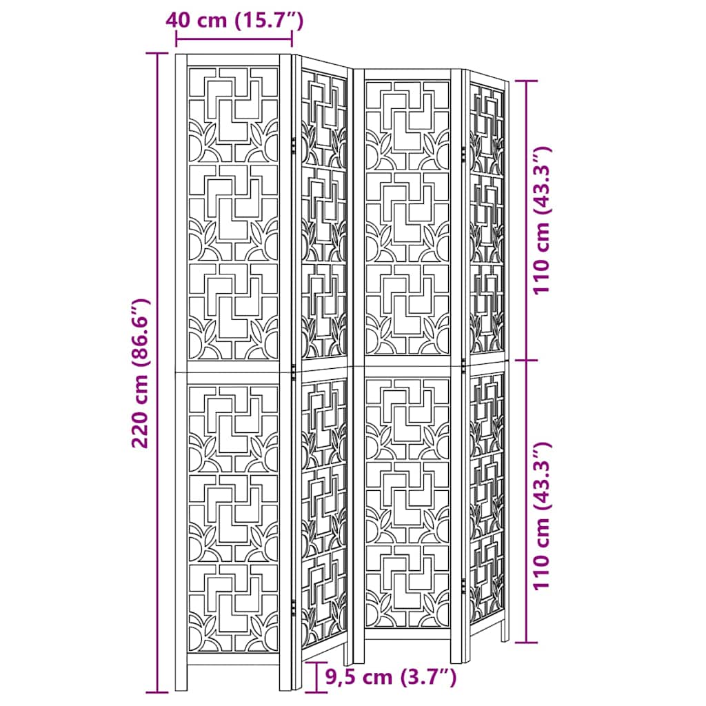 Kambario pertvara, 4 segmentai, ruda, paulovnijos masyvas