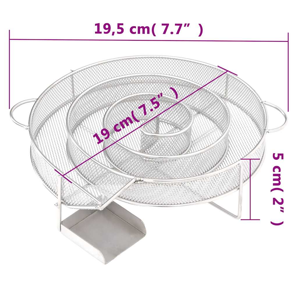 Šalto rūkymo generatorius, apvalus 19,5 cm, plienas