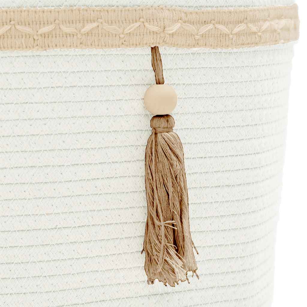 Krepšys daiktams, baltos spalvos, 38x36cm, medvilnė