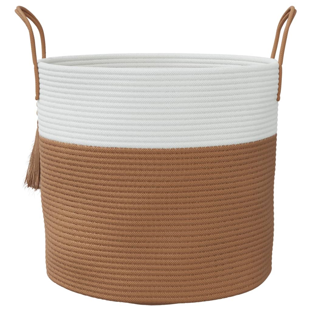 Krepšys daiktams, rudos ir baltos spalvos, 40x35cm, medvilnė