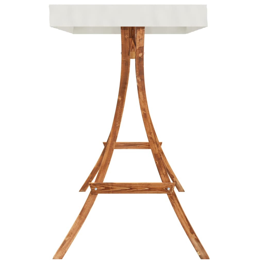 Supamas gultas su stogeliu, tikmedžio apdaila dengta eglė