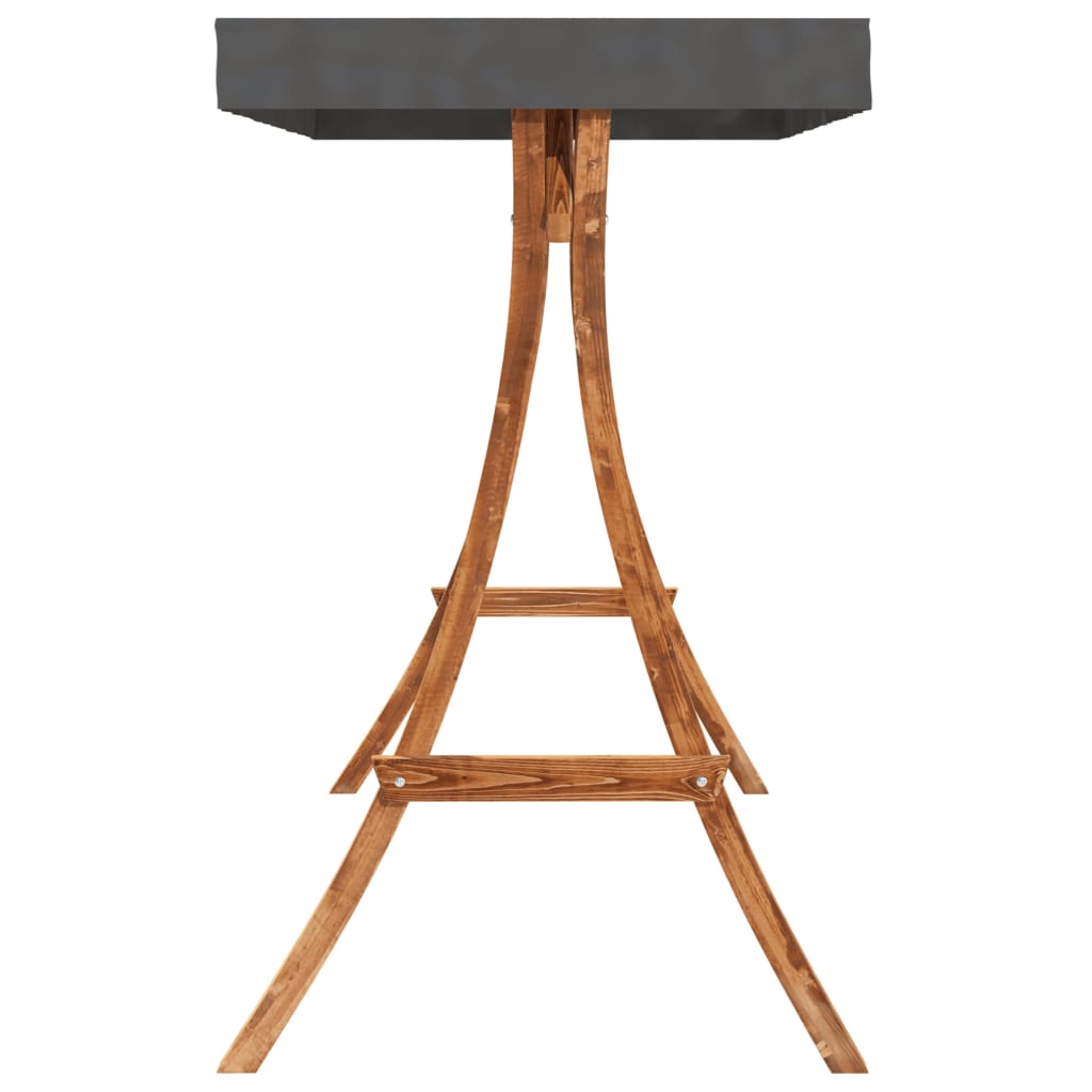 Supamas gultas su stogeliu, tikmedžio apdaila dengta eglė