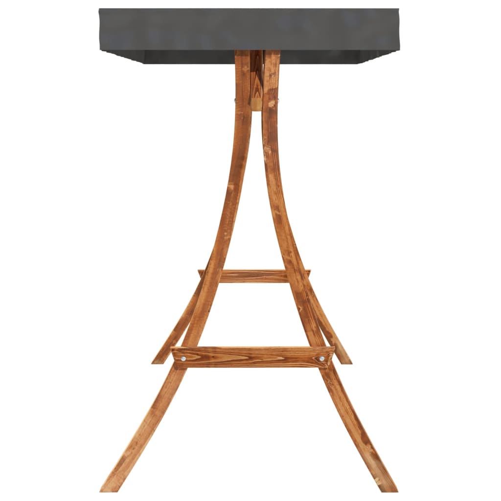 Supamas suoliukas su stogeliu, tikmedžio apdaila dengta eglė