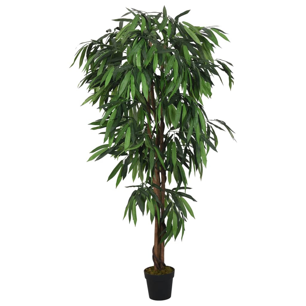 Dirbtinis mango medis, žalios spalvos, 120 cm, 450 lapų