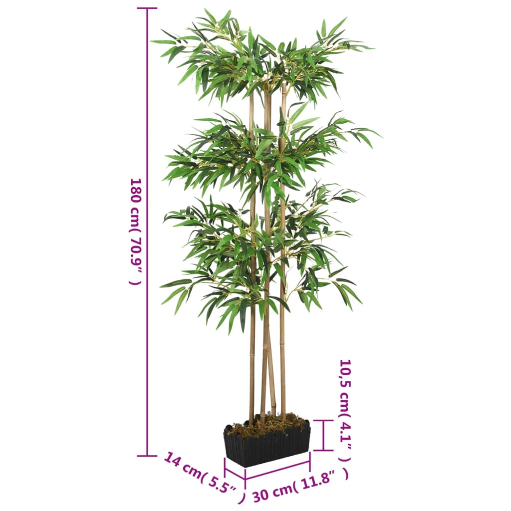 Dirbtinis bambukas, žalios spalvos, 180cm, 1216 lapų