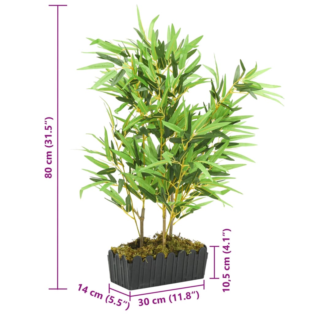 Dirbtinis bambukas, žalios spalvos, 80cm, 500 lapai