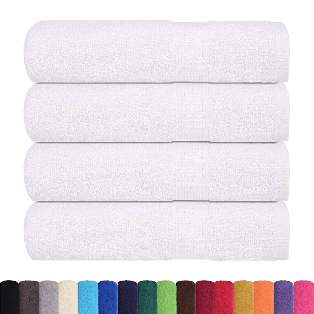 Dušo rankšluosčiai, 4vnt., balti, 70x140 cm, medvilnė, 360g/m²