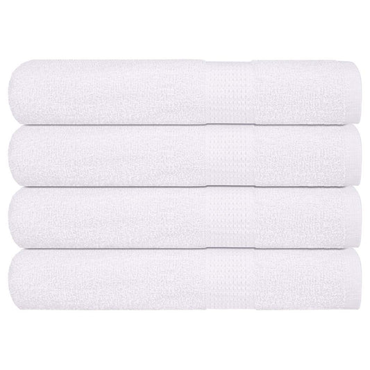 Rankšluosčiai, 4vnt., balti, 100x200 cm, medvilnė, 360g/m²