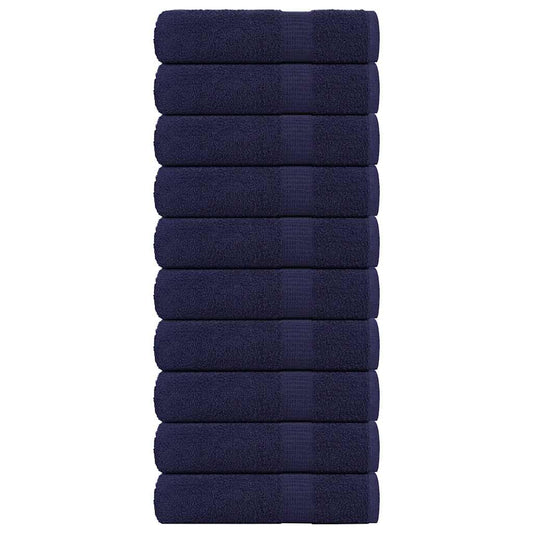Vonios rankšluosčiai, 10vnt., mėlyni, 100x150 cm, medvilnė