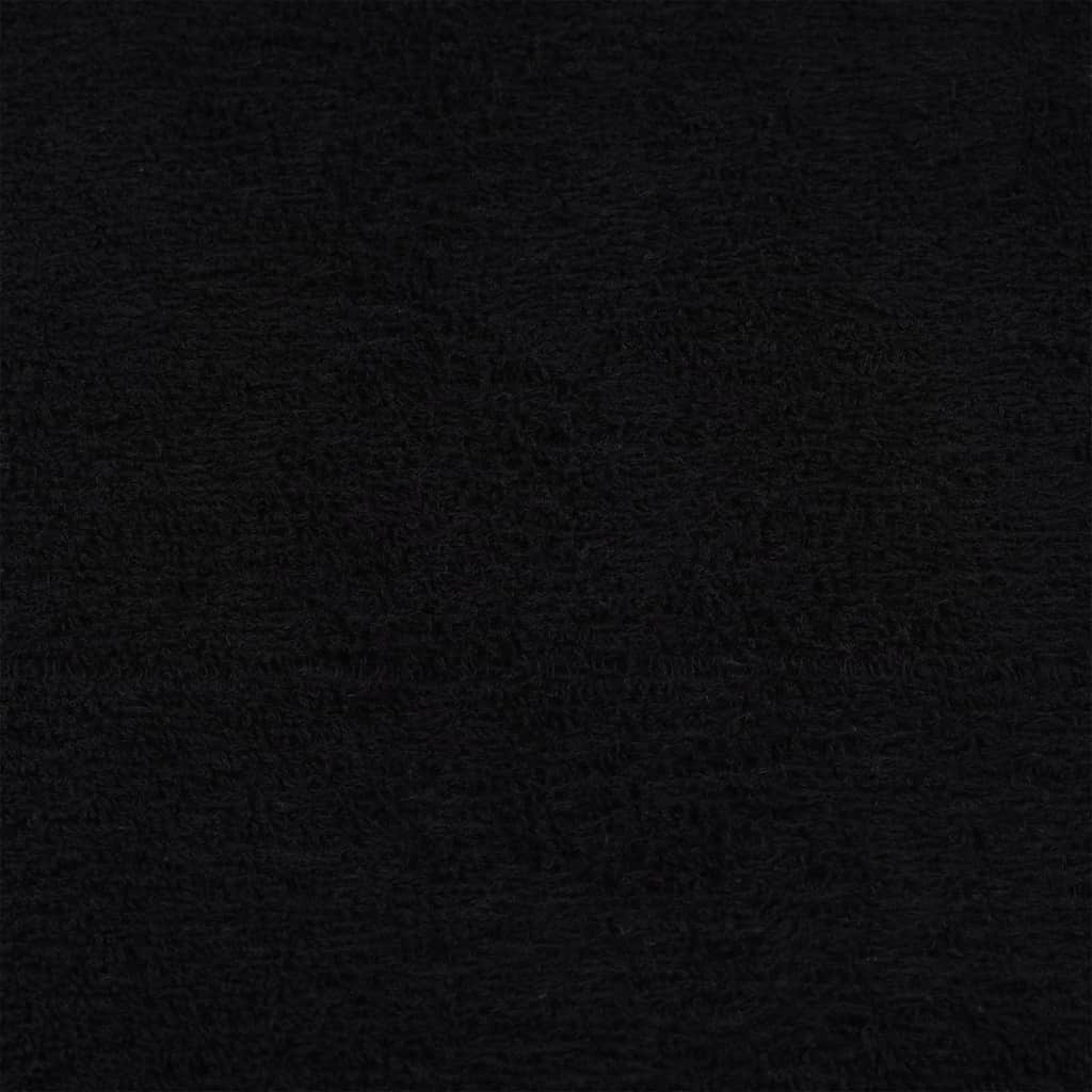 Rankšluosčiai, 10vnt., juodi, 100x200 cm, medvilnė, 360g/m²