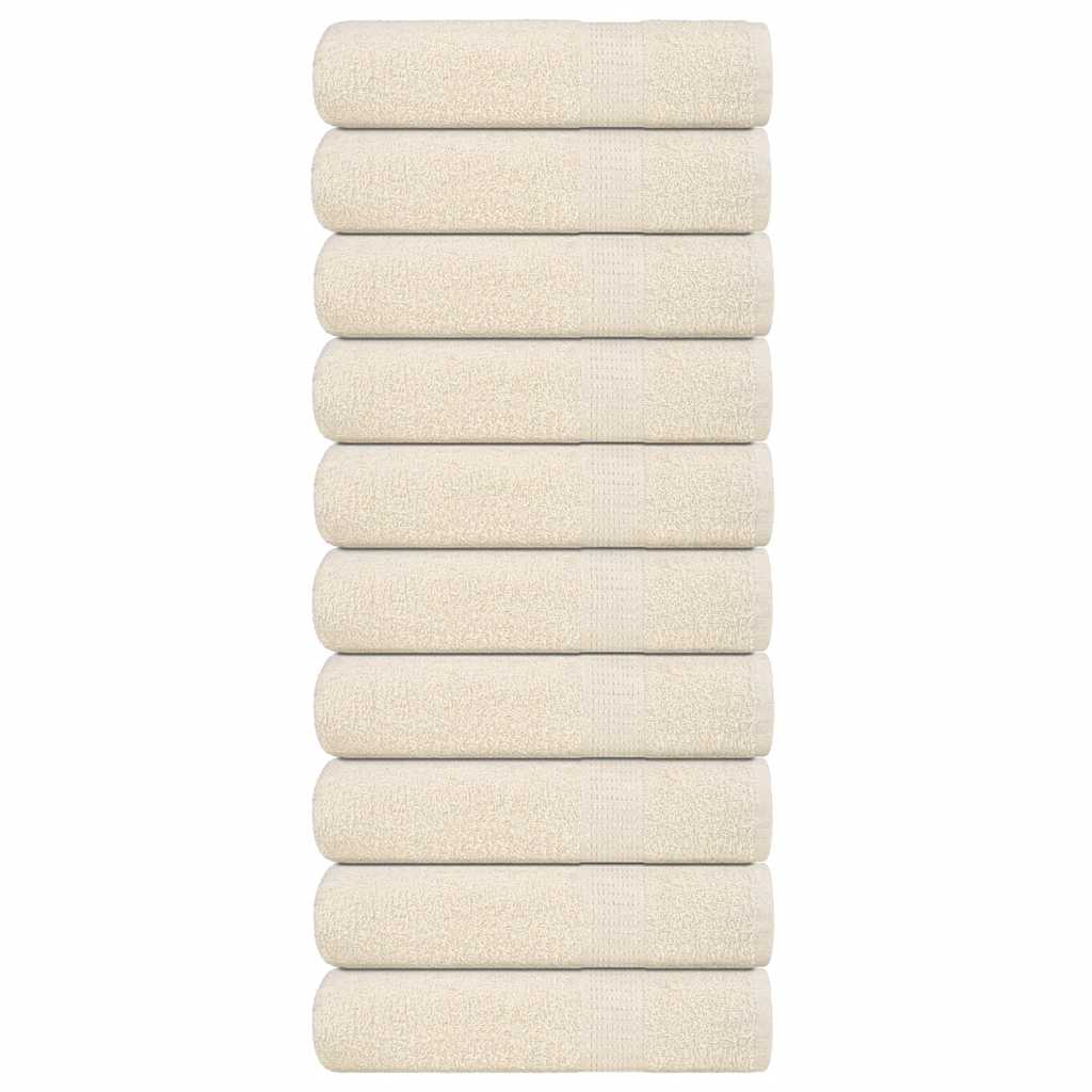 Vonios rankšluosčiai, 10vnt., kreminiai, 100x150 cm, medvilnė