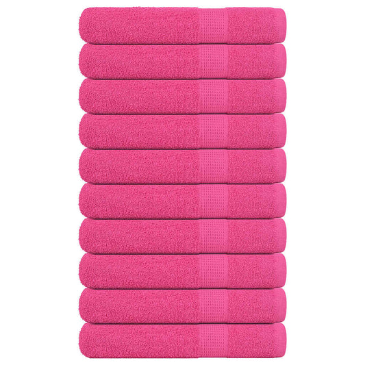 Saunos rankšluosčiai, 10vnt., rožiniai, 80x200 cm, medvilnė