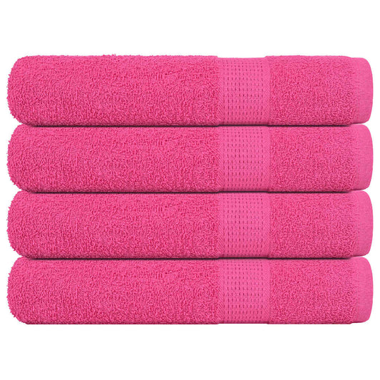 Rankšluosčiai, 4vnt., rožiniai, 100x200 cm, medvilnė, 360g/m²