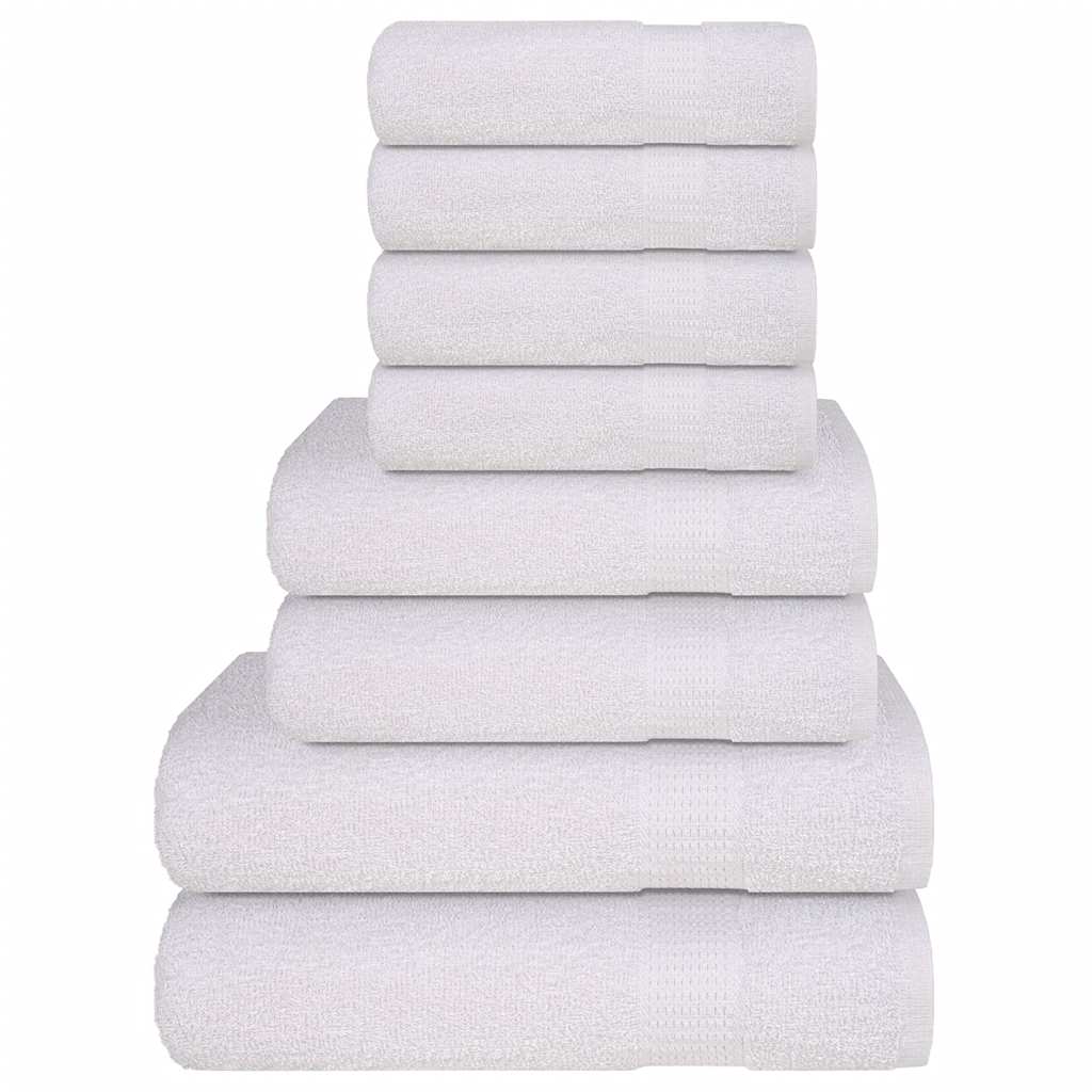 Rankšluosčių rinkinys, 8vnt., balti, 100% medvilnė, 360g/m²