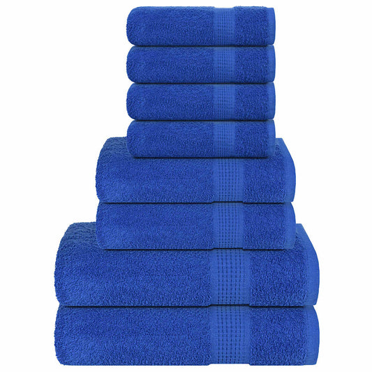 Rankšluosčių rinkinys, 8vnt., mėlyni, 100% medvilnė, 360g/m²