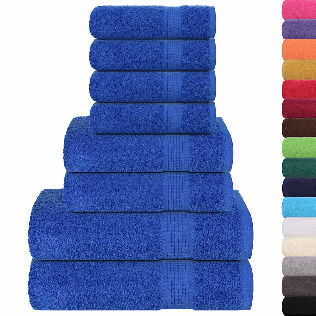 Rankšluosčių rinkinys, 8vnt., mėlyni, 100% medvilnė, 360g/m²