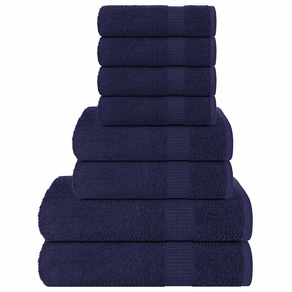 Rankšluosčių rinkinys, 8vnt., mėlyni, 100% medvilnė, 360g/m²