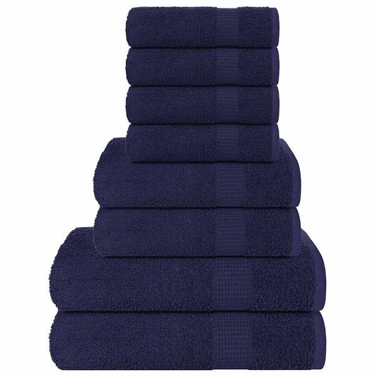 Rankšluosčių rinkinys, 8vnt., mėlyni, 100% medvilnė, 360g/m²