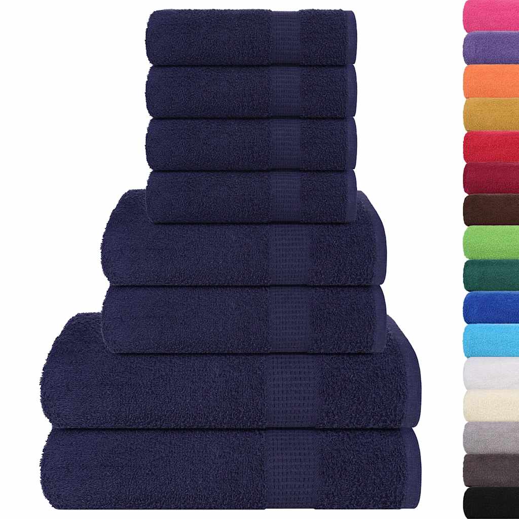 Rankšluosčių rinkinys, 8vnt., mėlyni, 100% medvilnė, 360g/m²