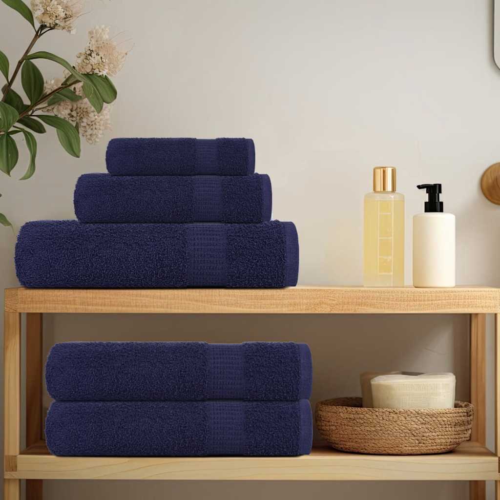 Rankšluosčių rinkinys, 8vnt., mėlyni, 100% medvilnė, 360g/m²