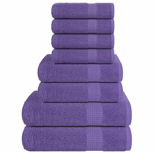 Rankšluosčių rinkinys, 8vnt., violetiniai, medvilnė, 360g/m²