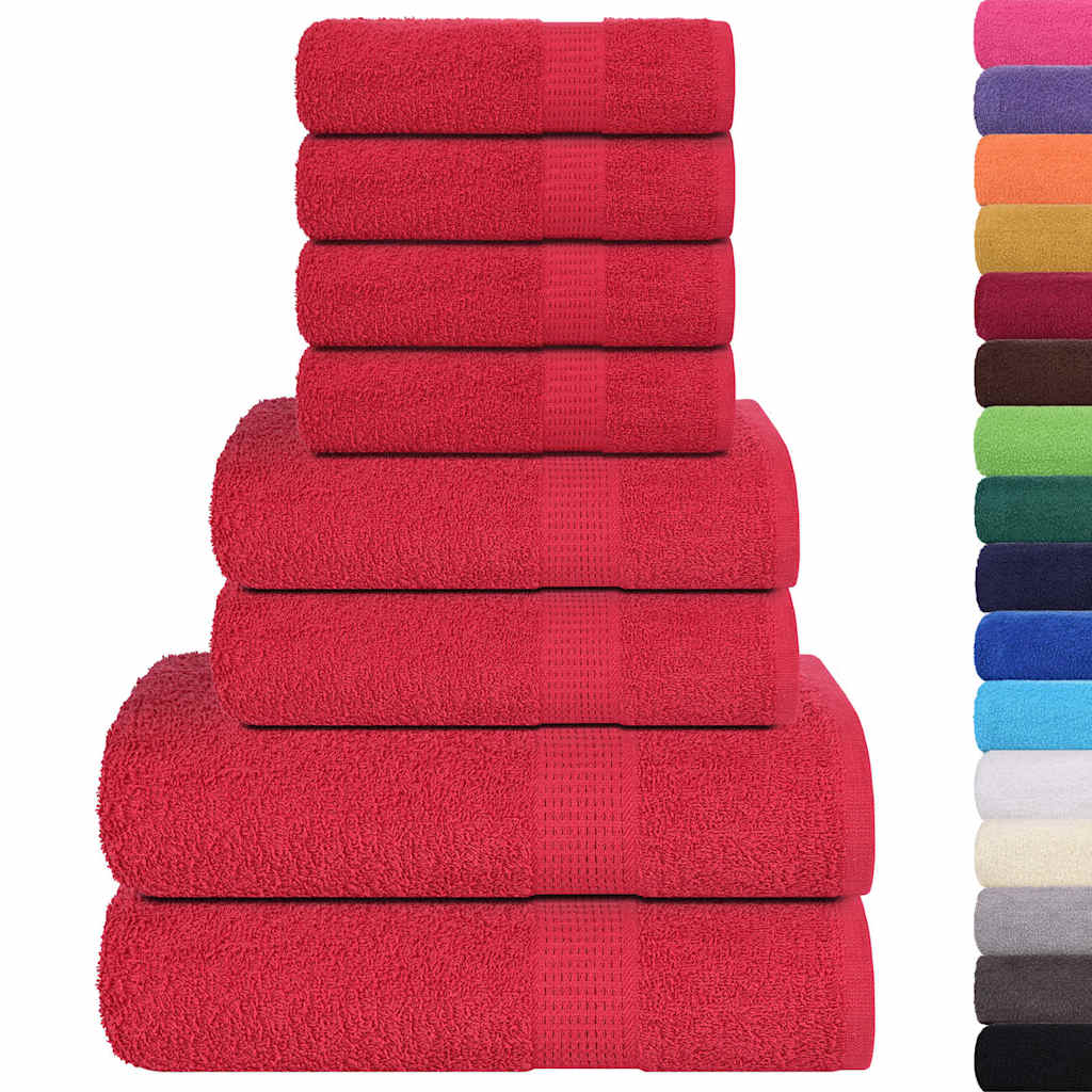 Rankšluosčių rinkinys, 8vnt., raudoni, 100% medvilnė, 360g/m²