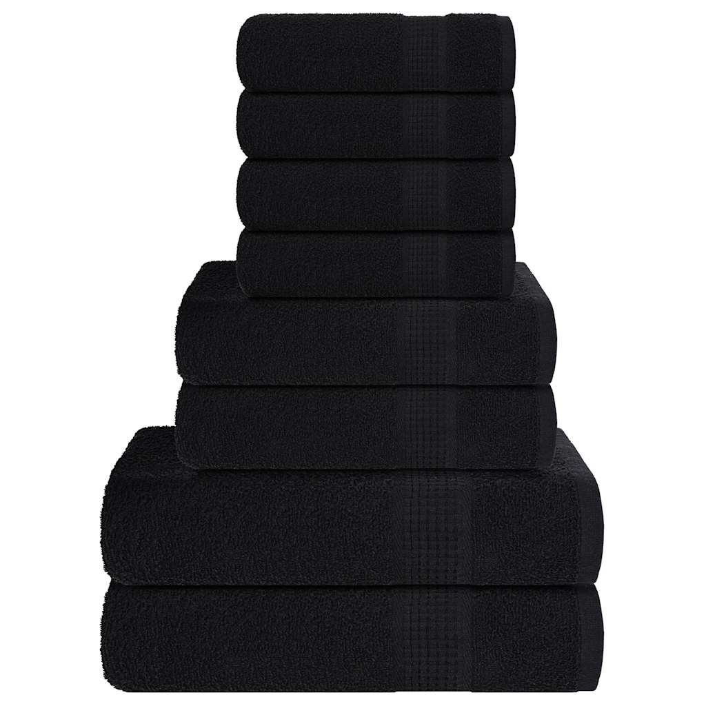 Rankšluosčių rinkinys, 8vnt., juodi, 100% medvilnė, 360g/m²