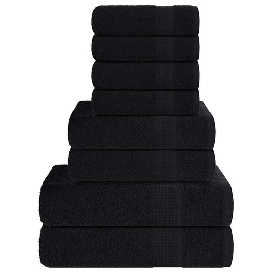 Rankšluosčių rinkinys, 8vnt., juodi, 100% medvilnė, 360g/m²