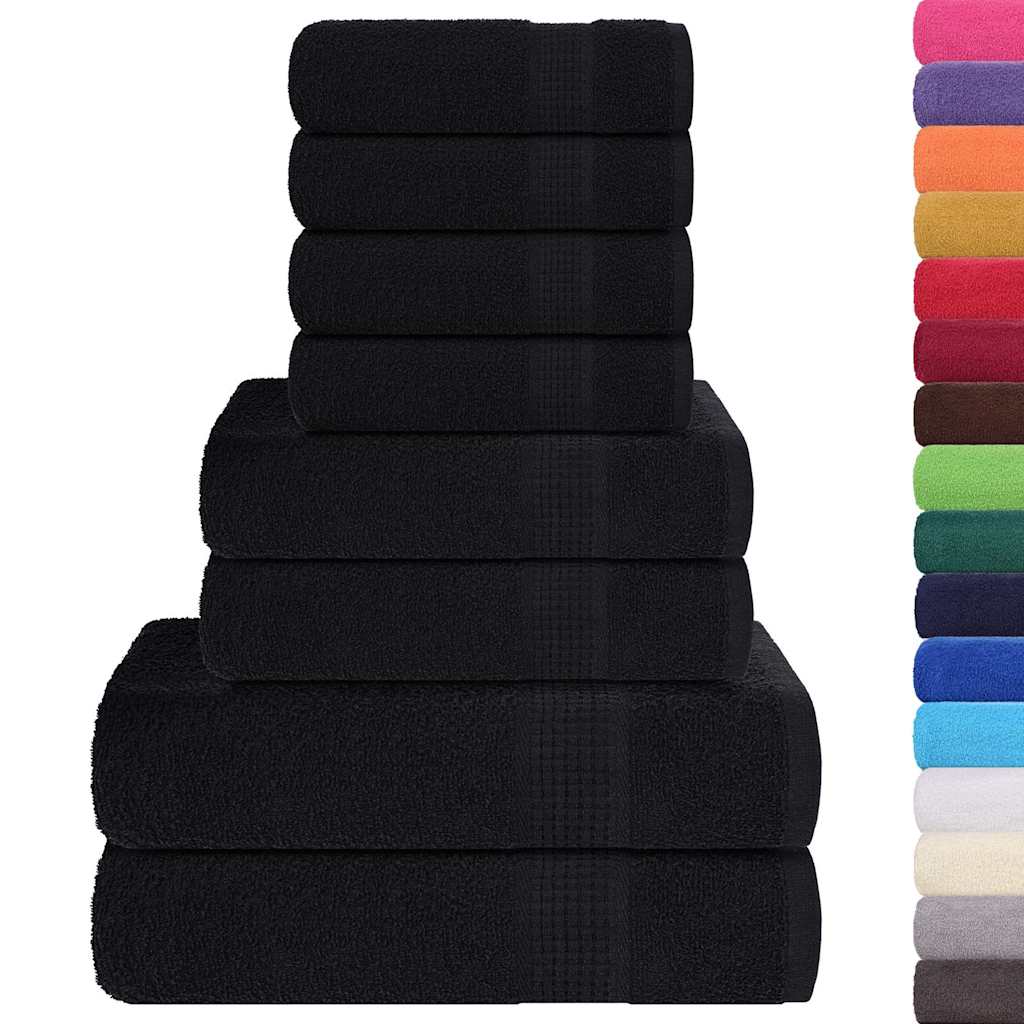 Rankšluosčių rinkinys, 8vnt., juodi, 100% medvilnė, 360g/m²