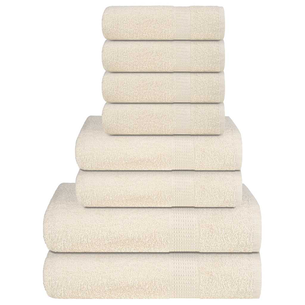 Rankšluosčių rinkinys, 8vnt., kreminiai, 100% medvilnė, 360g/m²