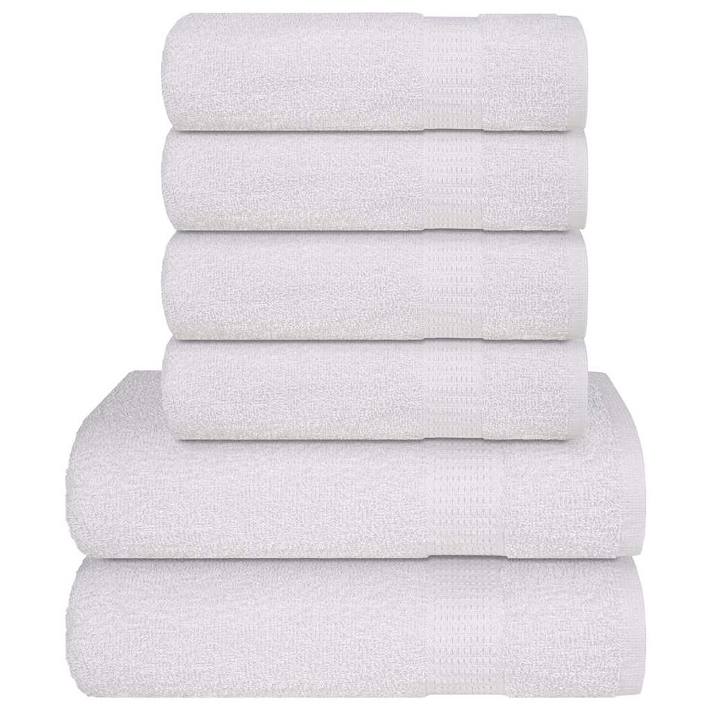 Rankšluosčių rinkinys, 6vnt., balti, 100% medvilnė, 360g/m²