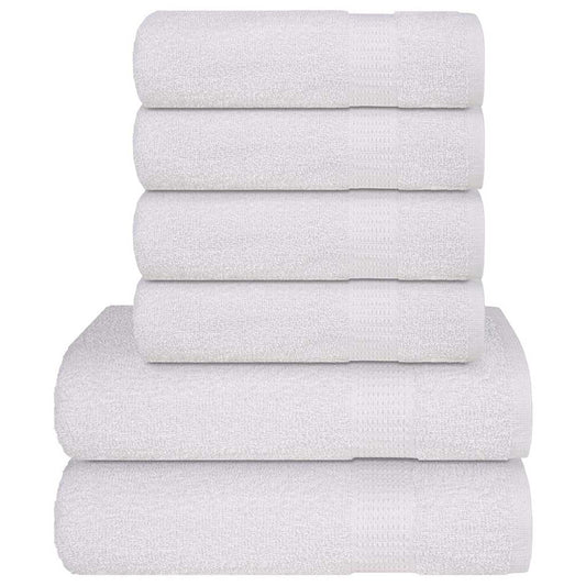 Rankšluosčių rinkinys, 6vnt., balti, 100% medvilnė, 360g/m²