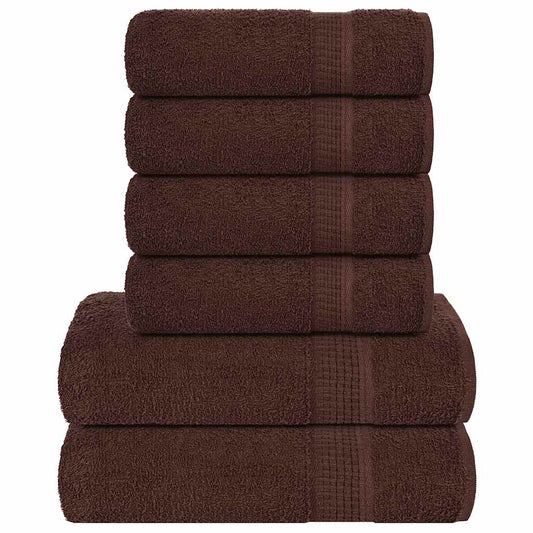 Rankšluosčių rinkinys, 6vnt., rudi, 100% medvilnė, 360g/m²