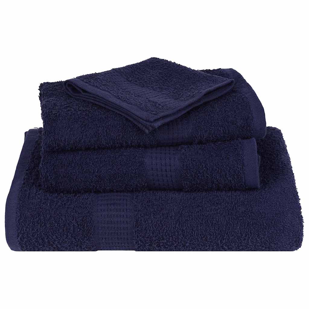 Rankšluosčių rinkinys, 6vnt., mėlyni, 100% medvilnė, 360g/m²